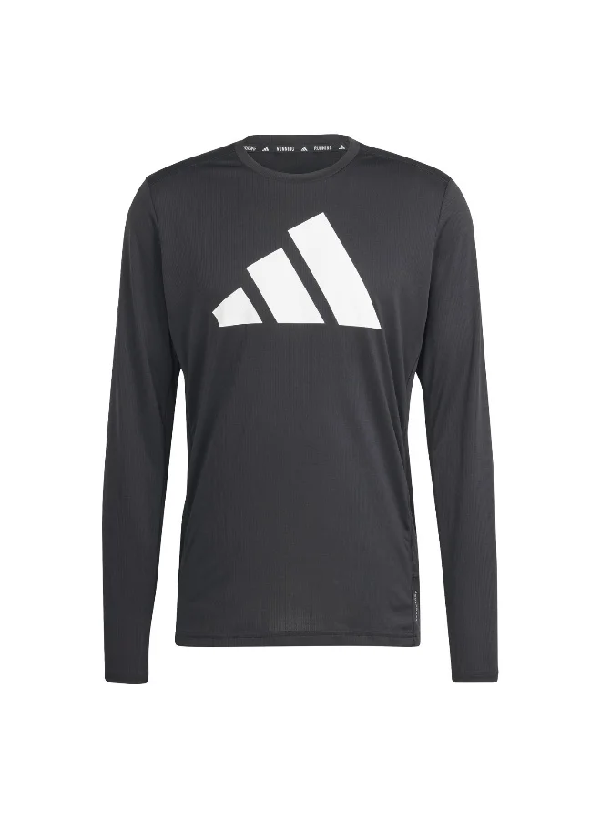 Adidas Adidas Run It Ls Black T-Shirt (Long Sleeve) T-Shirts For Men