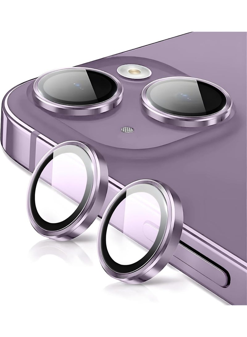 واقي عدسة الكاميرا لهاتف iPhone 15 / iPhone 15 Plus، واقيات عدسة فردية فائقة الدقة مقاومة للكسر، زجاج مقوى فائق القوة 9H مع حافة من الألومنيوم، رفيع للغاية، (وردي) - Image 1