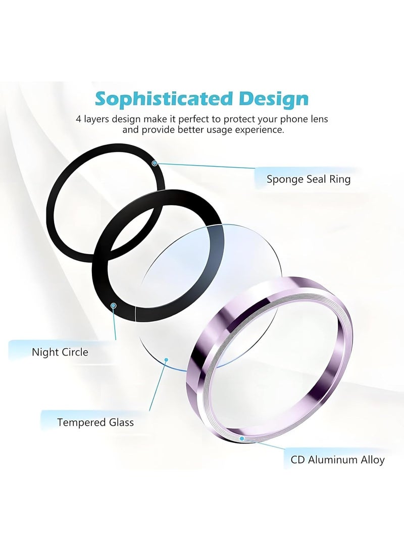 واقي عدسة الكاميرا لهاتف iPhone 15 / iPhone 15 Plus، واقيات عدسة فردية فائقة الدقة مقاومة للكسر، زجاج مقوى فائق القوة 9H مع حافة من الألومنيوم، رفيع للغاية، (وردي) - Image 2