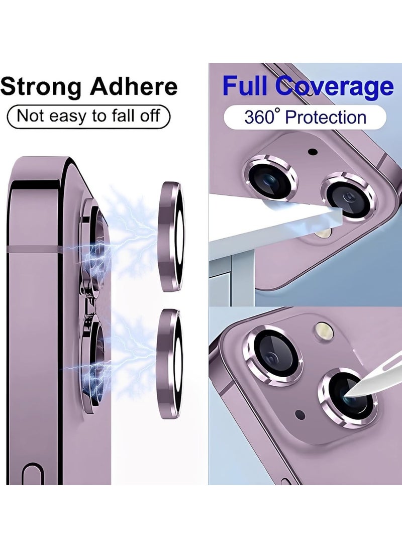 واقي عدسة الكاميرا لهاتف iPhone 15 / iPhone 15 Plus، واقيات عدسة فردية فائقة الدقة مقاومة للكسر، زجاج مقوى فائق القوة 9H مع حافة من الألومنيوم، رفيع للغاية، (وردي) - Image 4