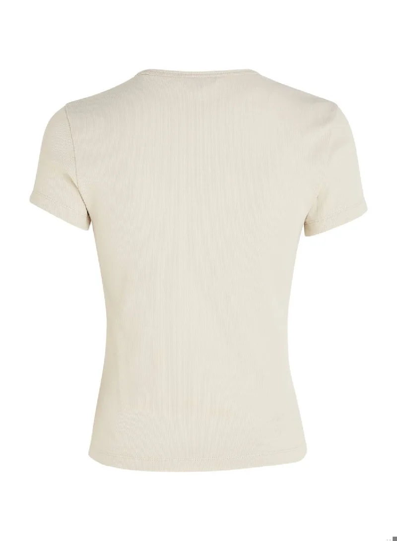 TOMMY JEANS Essential Ribbed Fitted Casual T-Shirt