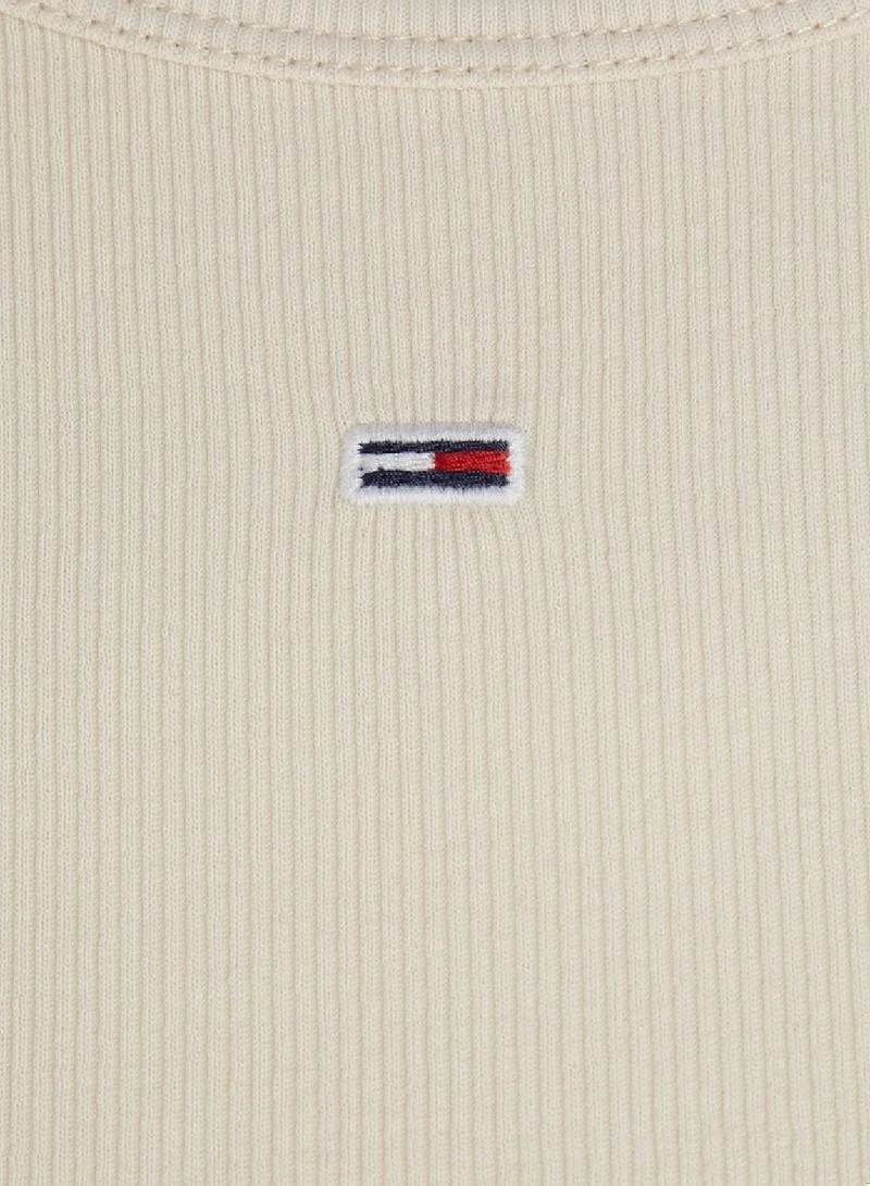 TOMMY JEANS Essential Ribbed Fitted Casual T-Shirt