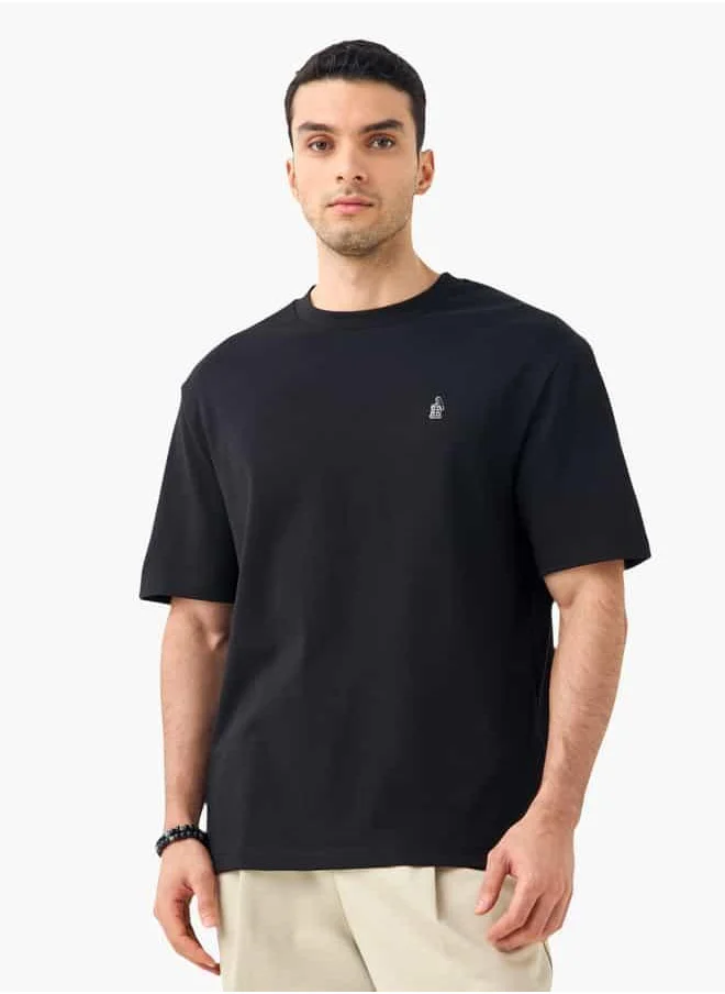 Emperor Emperor Logo Print Round Neck T-shirt with Short Sleeves