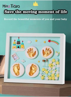 MissTiara Newborn Baby Footprint Kit, Baby Handprint and Footprint Kit, Baby Keepsake Frame Newborn Baby Shower Gifts, Memorial Set Room Decor Unique Ornament  - Image 2