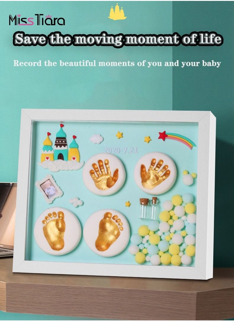 MissTiara Newborn Baby Footprint Kit, Baby Handprint and Footprint Kit, Baby Keepsake Frame Newborn Baby Shower Gifts, Memorial Set Room Decor Unique Ornament  - Image 2