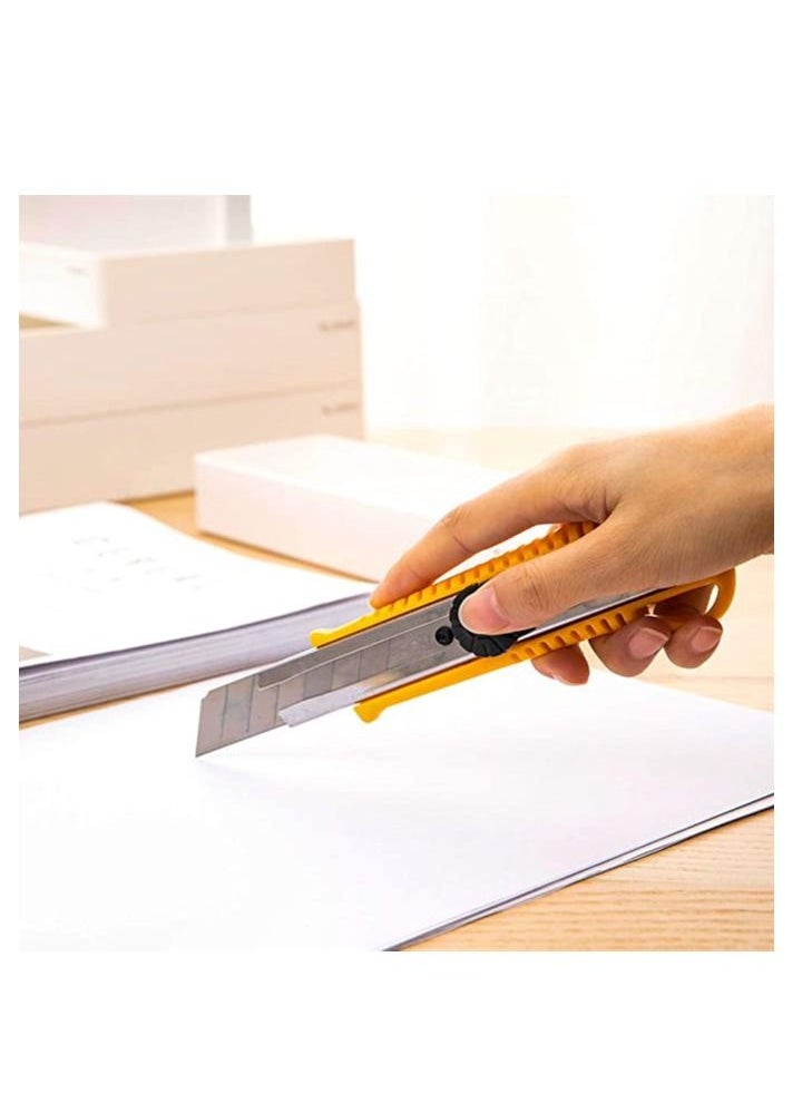 Deli Auto Lock Utility Cutter Knife With A Pack of Blades Assorted Colours  - Image 3