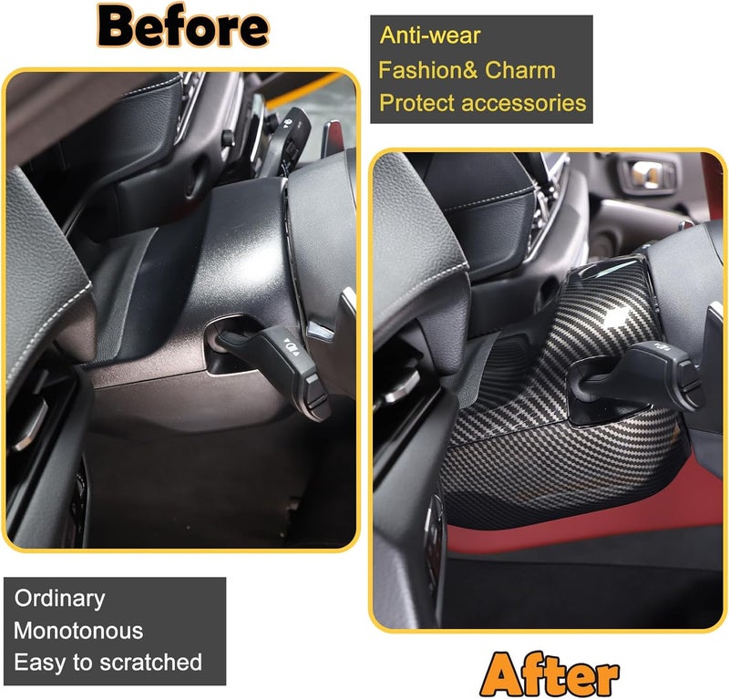 CHEAYAR Steering Column Cover Trim Kit for Toyota Supra GR A90 A91 MK5 2019-2022 - Carbon Fiber Pattern - Image 2