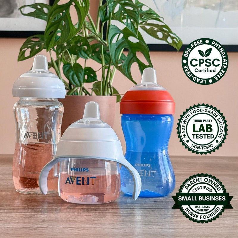 BelBeyo Sippy Spout Nipples for Philips Avent Natural Baby Bottles, My Grippy Spout Sippy Cup and Natural Trainer Sippy Cup, 4-Count, Soft Spout, Food Grade Silicone, BPA-Free, Convert to Sippy Cup, 4+ months - Image 5