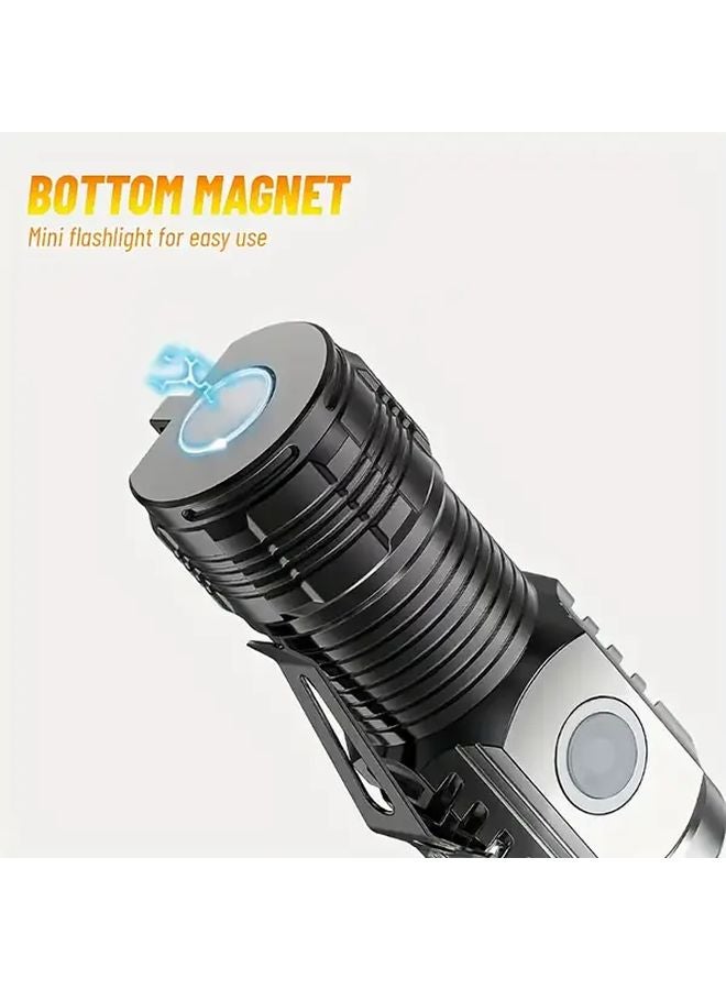 Black USB Rechargeable Flashlight 5 Modes High Lumen Compact Portable for Camping Emergency - Image 5