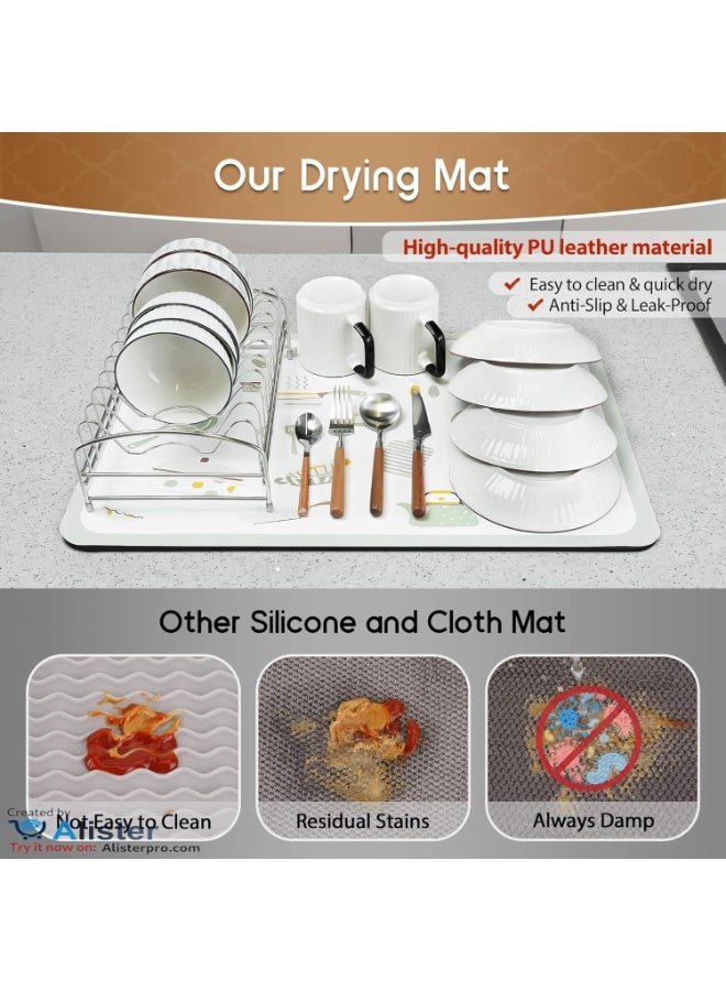 High Performance Dish Drying Mat for Kitchen Use - Stain, Leak & Heat Resistant - Easy to Clean - Ideal for Counters, Sink Sinks, Dish Racks and Coffee (Large(40 * 60)) - Image 4