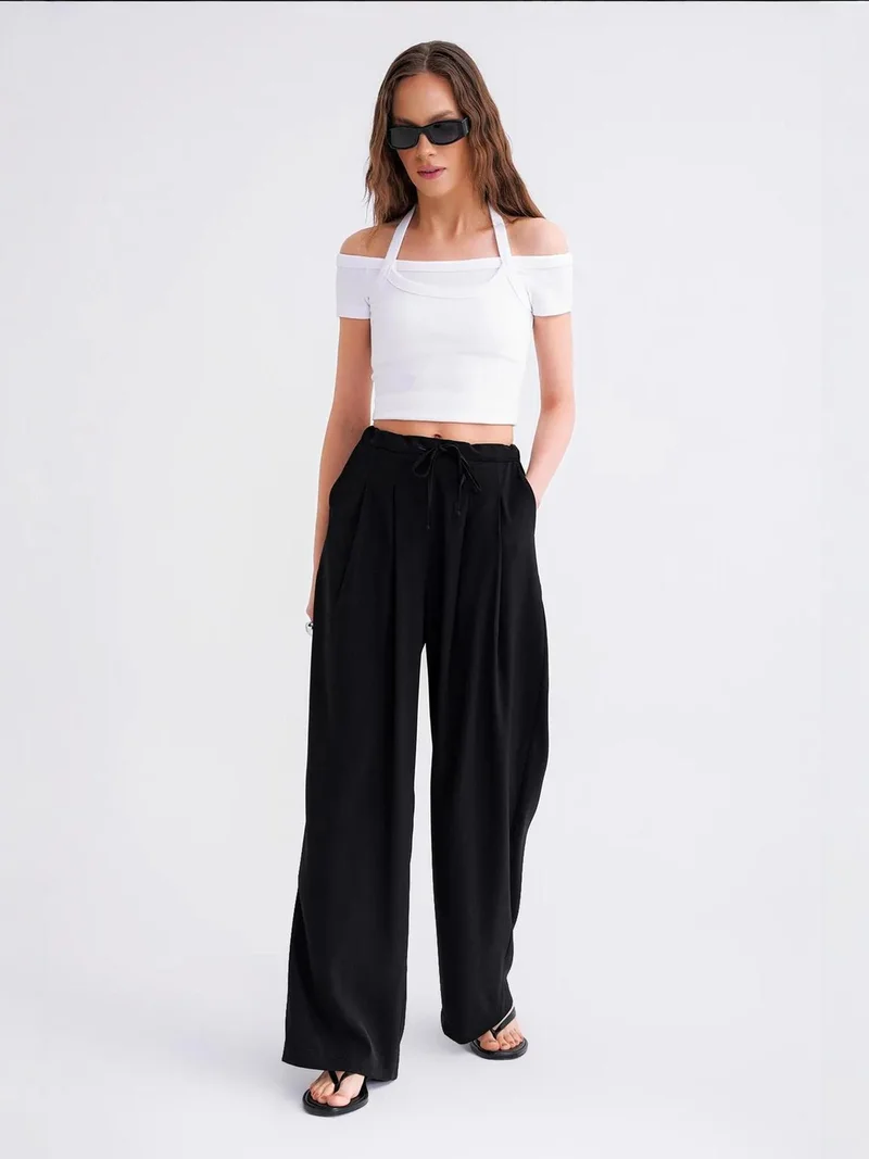 MixRay Mixray High Waist Pleated Palazzo Pants