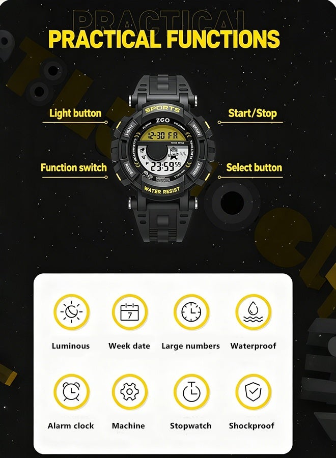 Minions Kids Digital Sports Watch, 50M Waterproof Luminous Electronic Wristwatch, Alarm Stopwatch Shockproof Boys Student Cartoon Watch Gift - Image 3