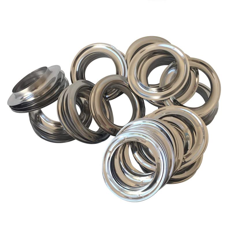 Nimida ™ Grommet/Eyelet Large size Outer Dia 35 MM Inner Dia 20.50 MM | Nickel Colour | for Tarpaulin, Banners, Leather bags etc | Pack of 20 - Image 1