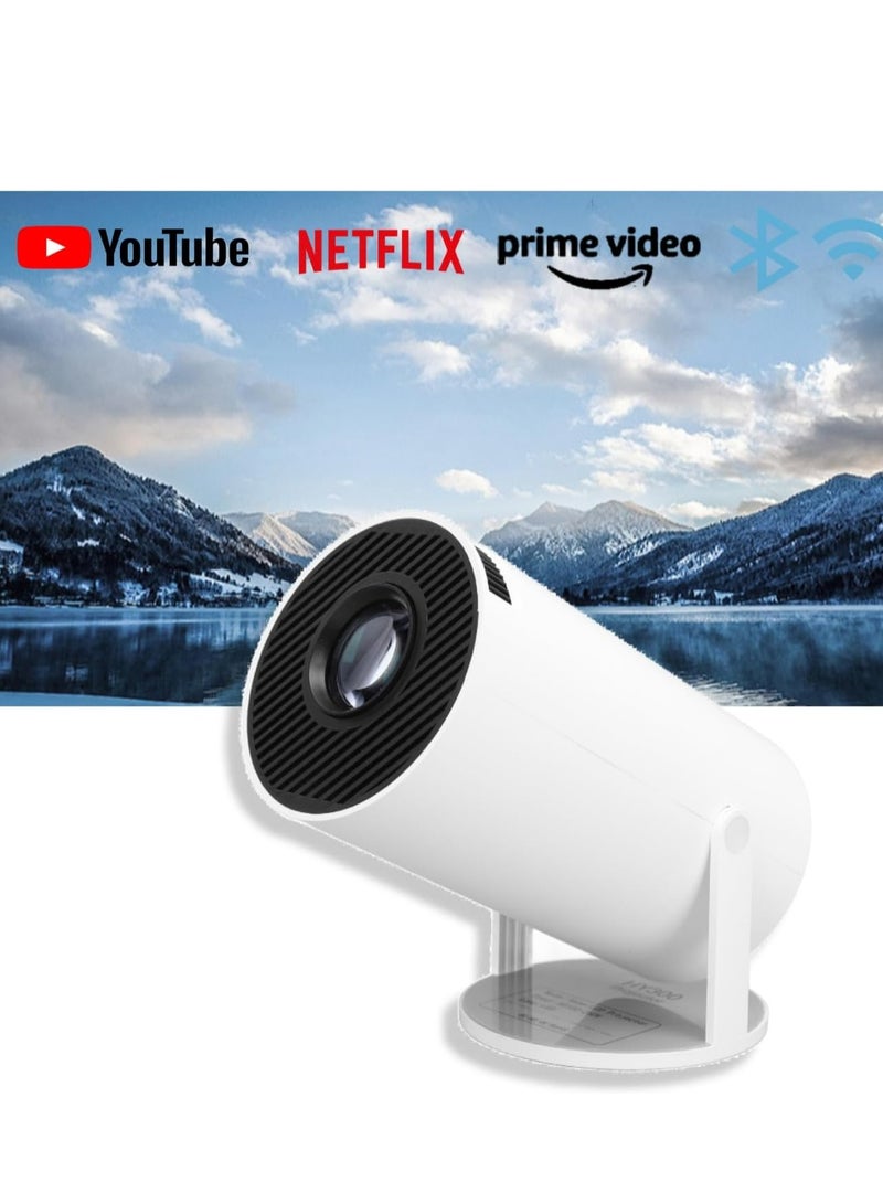 4K Mini Projector with and Bluetooth, Portable Smart Projector 1080P Support, 180°Rotatable Home Movie Projector Android 11 for Phone/TV Stick/Laptop - Image 1