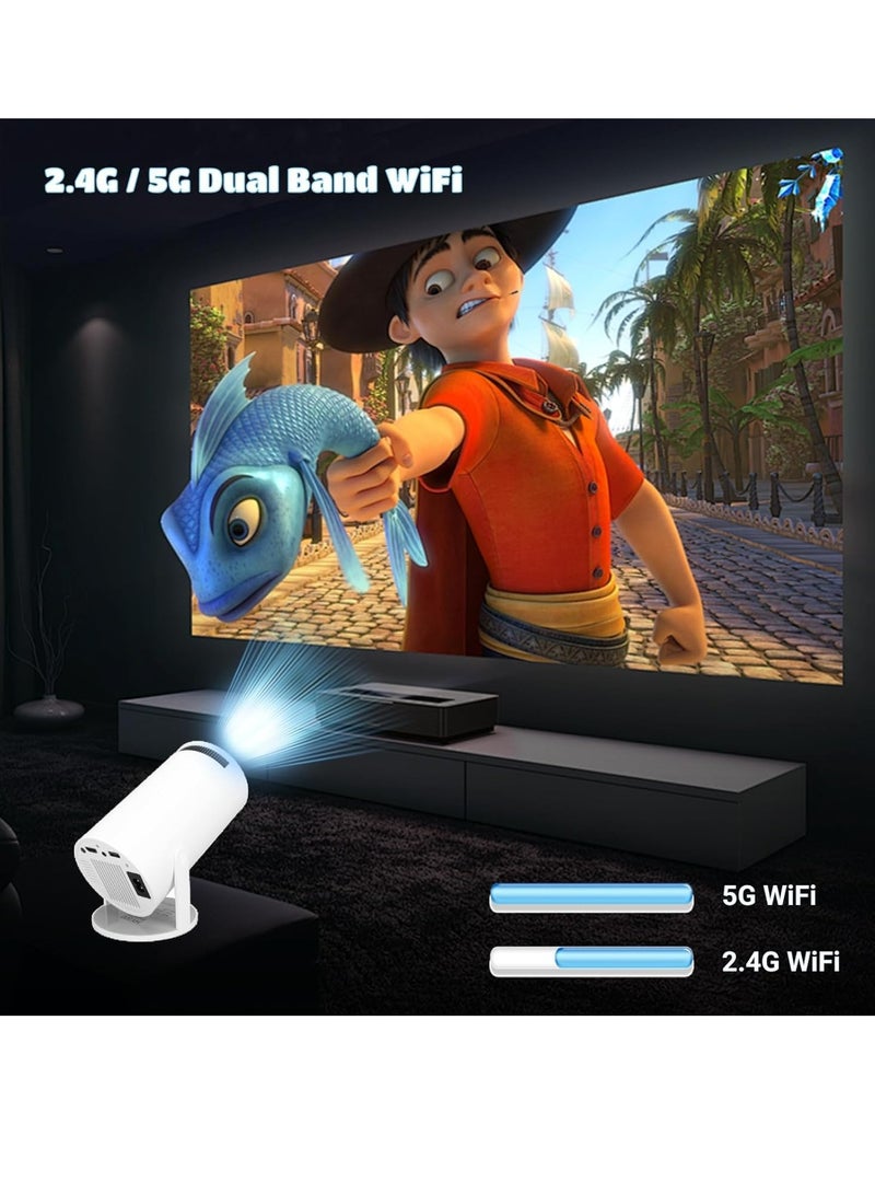 4K Mini Projector with and Bluetooth, Portable Smart Projector 1080P Support, 180°Rotatable Home Movie Projector Android 11 for Phone/TV Stick/Laptop - Image 5