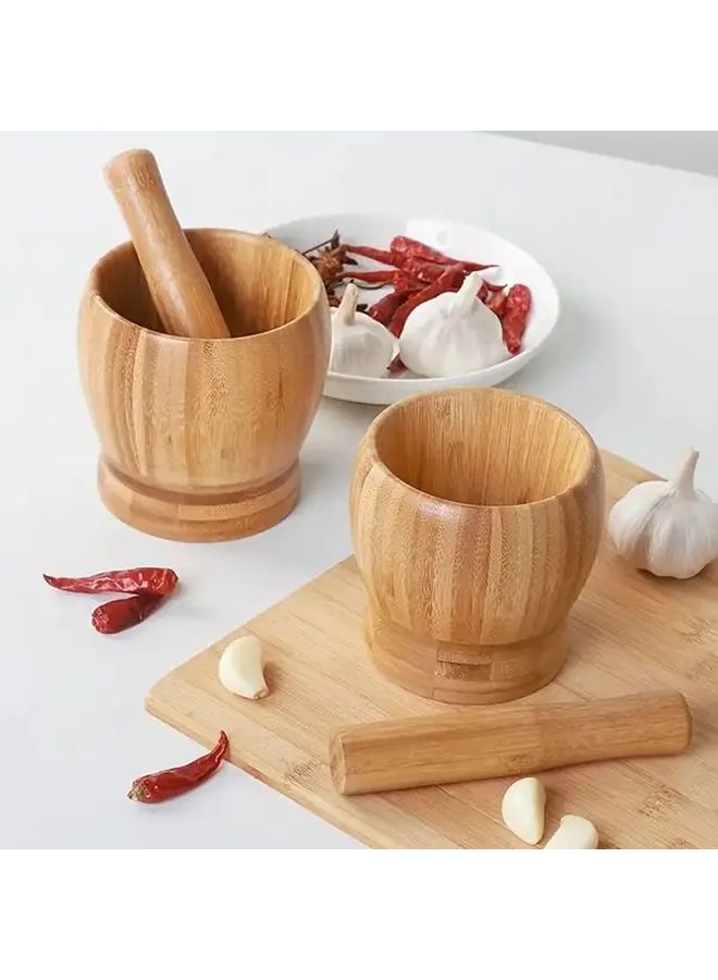 Heavy Duty Manual Food Processor Garlic Mincer Pepper Grinder Size S Natural Wood Grain - Image 1
