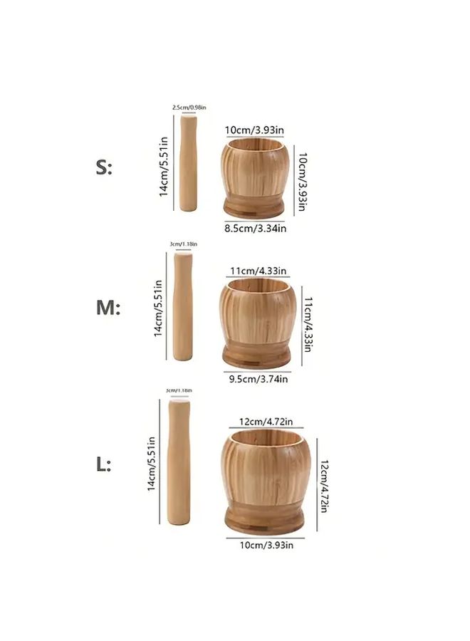 Heavy Duty Manual Food Processor Garlic Mincer Pepper Grinder Size S Natural Wood Grain - Image 4