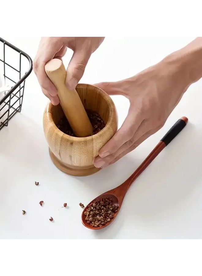 Heavy Duty Manual Food Processor Garlic Mincer Pepper Grinder Size S Natural Wood Grain - Image 3