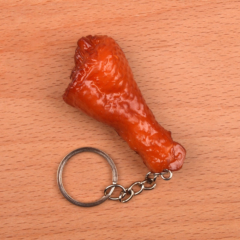 Realistic PVC Meat Keychain Models Chicken Leg-Keychain