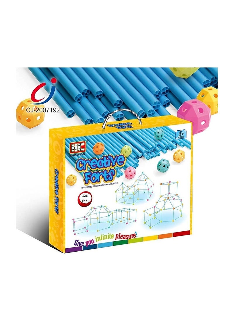 KIDSAVIA - 68 Piece Fort Building Kit Kids Toys - Construction Fort Toys for Kids Builder Gifts with Blanket to DIY Building Toy Castles Tunnels Play Tent Indoor and Outdoor - Best Gift for kids - Image 1