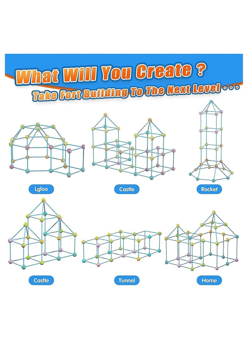 KIDSAVIA - 68 Piece Fort Building Kit Kids Toys - Construction Fort Toys for Kids Builder Gifts with Blanket to DIY Building Toy Castles Tunnels Play Tent Indoor and Outdoor - Best Gift for kids - Image 1