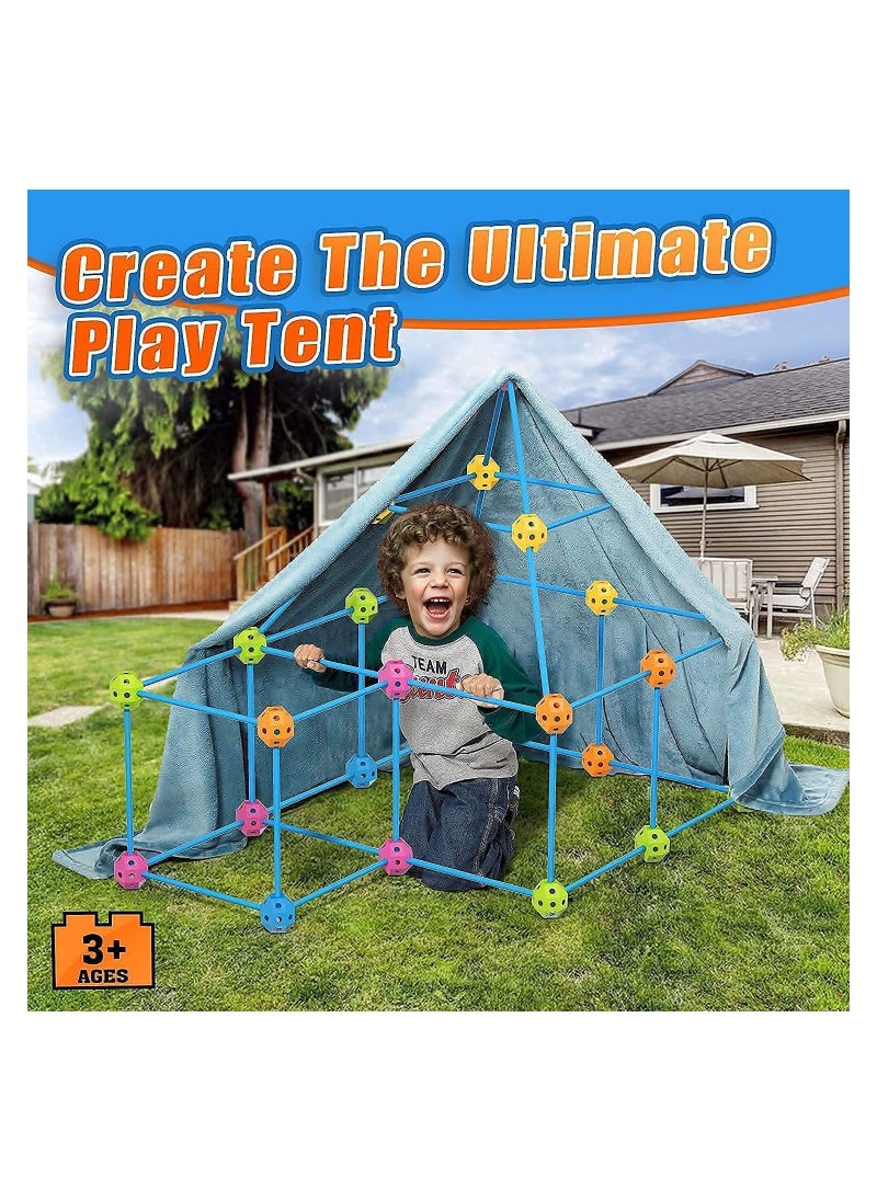 KIDSAVIA - 68 Piece Fort Building Kit Kids Toys - Construction Fort Toys for Kids Builder Gifts with Blanket to DIY Building Toy Castles Tunnels Play Tent Indoor and Outdoor - Best Gift for kids - Image 1
