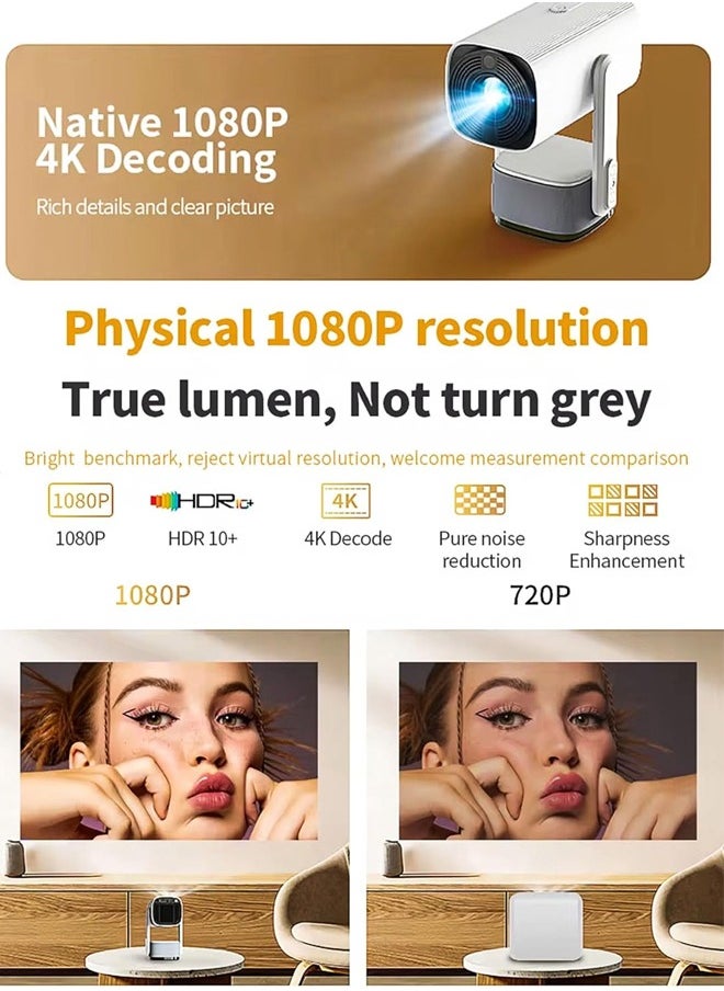 Rechargeable 5000 Lumens HD Smart Projector Portable Mini Cinema 150 Inches Screen Display Lamp 4K Home Movie Theatre Gaming Video Presentations 230 Degree Rotating Screen Mobile Phone Projection - pzsku/Z143B65ACA4CE9C1EF408Z/45/_/1733892948/07845d93-677d-485f-815f-697f2bee26bd