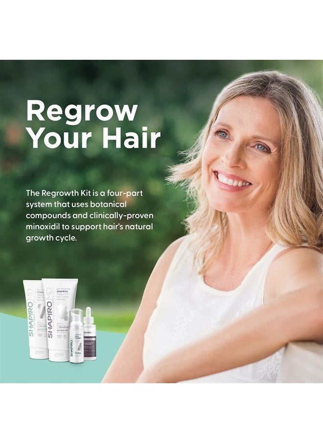 Shapiro MD Hair Growth Experts - Women's Regrowth Kit Plus: Shampoo, Conditioner, 2% Minoxidil, Leave-In Foamer. Anti Hair Loss and Thinning Hair Solution for Women, 1 Month - Image 1
