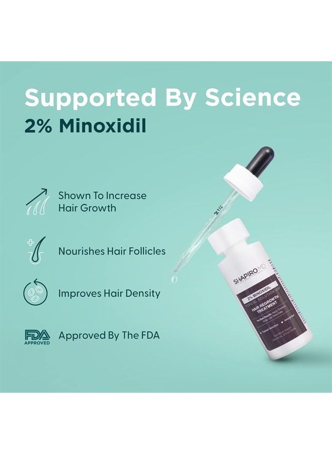 Shapiro MD Hair Growth Experts - Women's Regrowth Kit Plus: Shampoo, Conditioner, 2% Minoxidil, Leave-In Foamer. Anti Hair Loss and Thinning Hair Solution for Women, 1 Month - Image 1