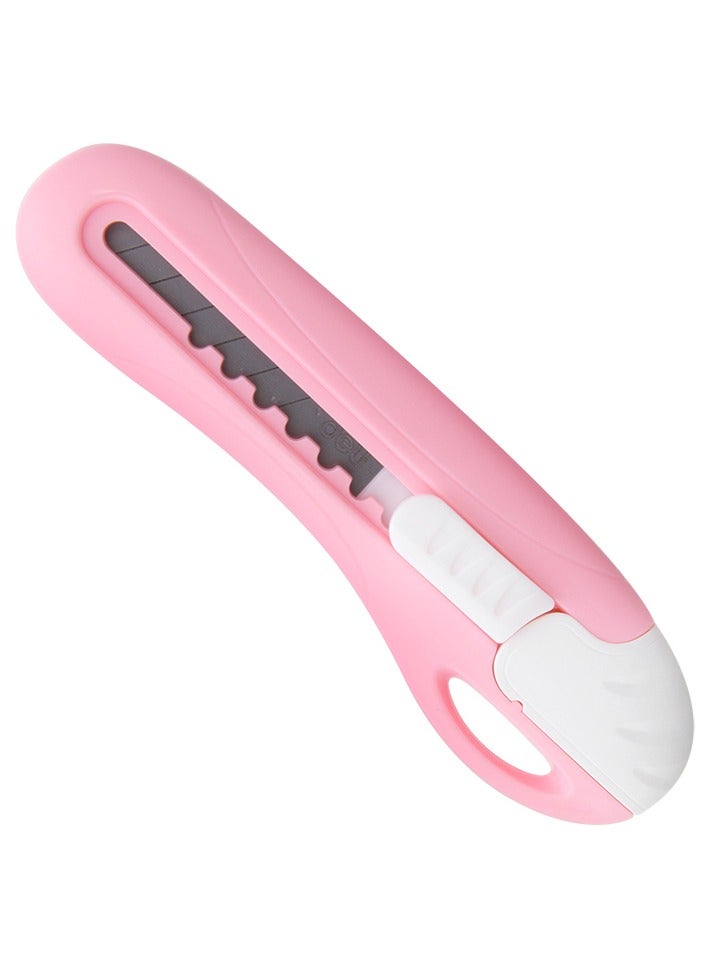 Deli Deli 2024 Mini Cutter for Office & Craft  – Retractable Box Cutter with Safety Lock, Ergonomic Design – 1 Piece, Random Color (Green/Blue/Pink/Yellow).  - Image 3