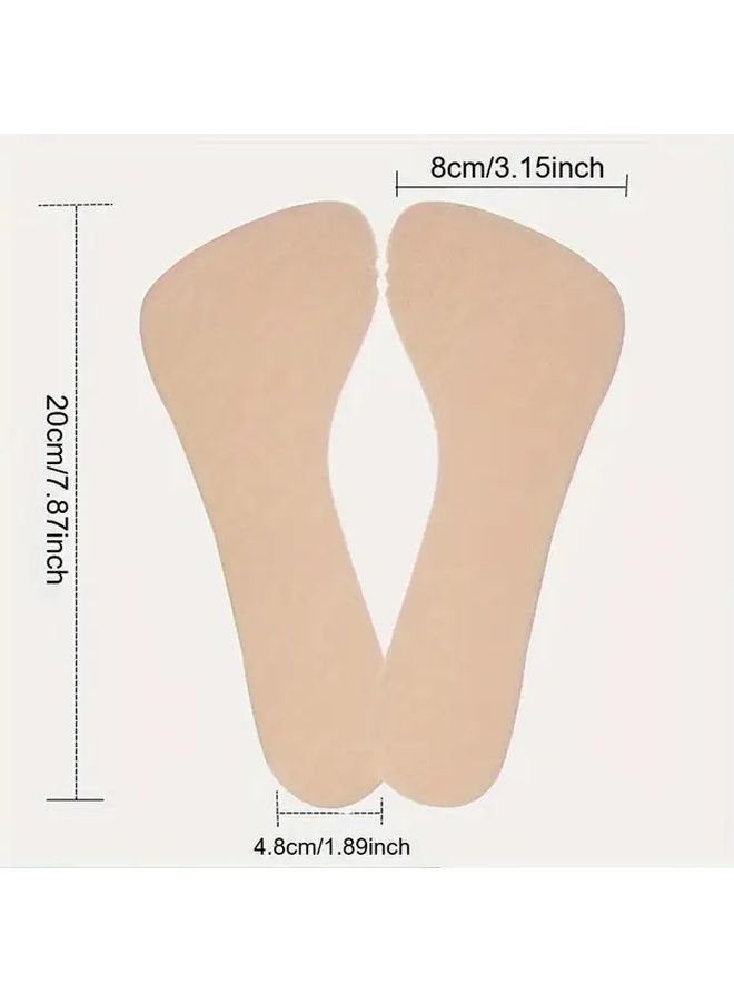 Self-Adhesive Anti-Slip Shoe Insoles 4Pcs Beige Ultra-Thin Breathable Comfort Pads - Image 4