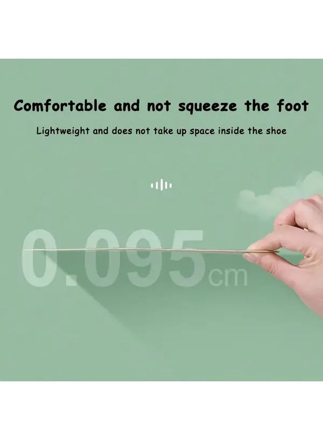 Self-Adhesive Anti-Slip Shoe Insoles 4Pcs Beige Ultra-Thin Breathable Comfort Pads - Image 2
