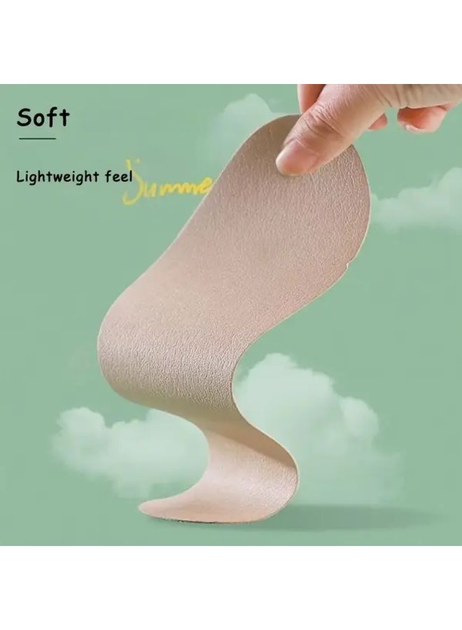 Self-Adhesive Anti-Slip Shoe Insoles 4Pcs Beige Ultra-Thin Breathable Comfort Pads - Image 3