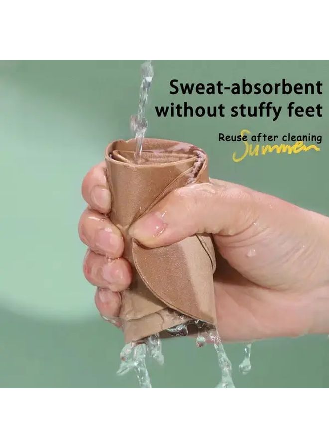 Self-Adhesive Anti-Slip Shoe Insoles 4Pcs Beige Ultra-Thin Breathable Comfort Pads - Image 5