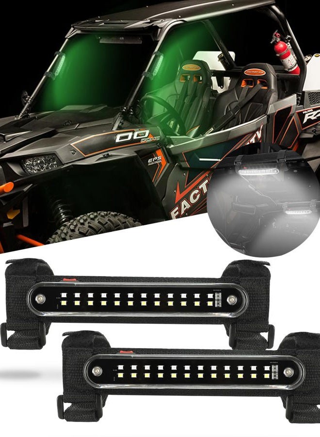 SUNPIE UTV Dome Light Universal SXS Wireless Interior Lights for Polaris Canam Pioneer/Talon Kawasaki Mule/Teryx Arctic Cat Golf Cart Boat Off-Road SXS All w/1.1/4in-2in Ironwork, Two Light Mode - Image 1
