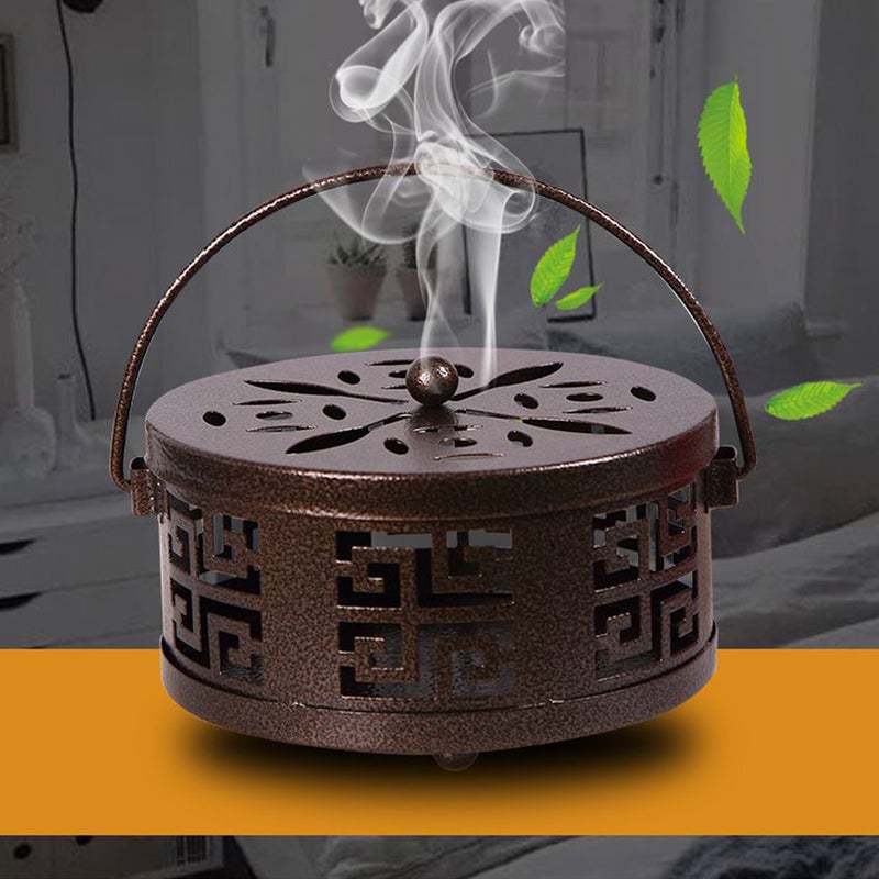 🏠 حامل لفائف بخور حديدي كلاسيكي مقاوم للحريق مع غطاء ومقبض نحاسي - Image 5