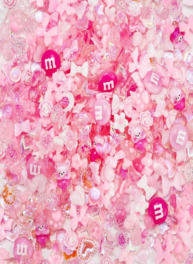 Briskbloom 320PCS Pink Assorted Mix 3D Nail Charms, Cute Resin Charms for Acrylic Nail Decoration DIY Crafts, Flatback Kawaii Y2K Heart Star Bow Flower Embellishments - Image 3