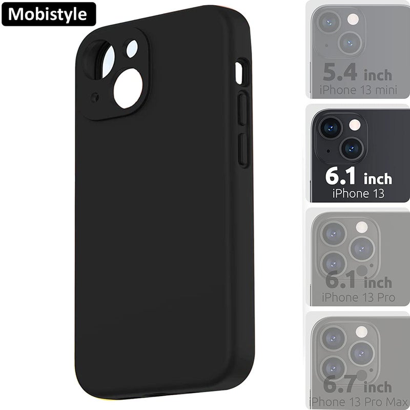 Mobistyle Designed for iPhone 13 Cover Soft Liquid Silicone Slim Protective Shockproof with Anti-Scratch Microfiber Lining Phone Back Cover Case (Black) - Image 4