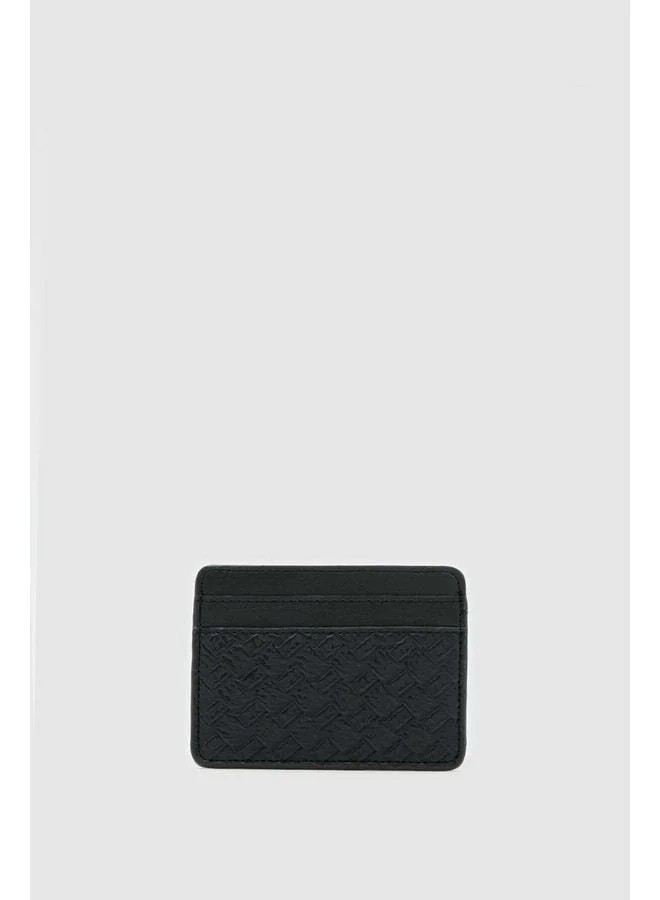Shule Bags Misson Knitted Leather Women's Black Cardholder.