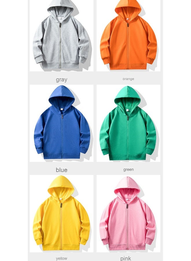 NIBEMINENT Lightweight Spring Autumn Kids Unisex Hooded Zip-Up Sweatshirt Jacket - Image 3