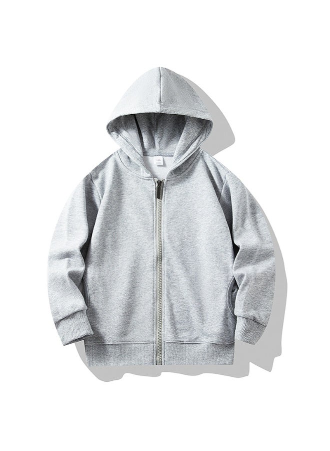 NIBEMINENT Lightweight Spring Autumn Kids Unisex Hooded Zip-Up Sweatshirt Jacket - Image 1
