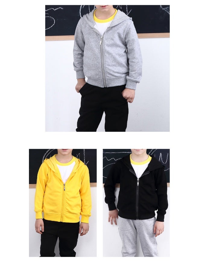 NIBEMINENT Lightweight Spring Autumn Kids Unisex Hooded Zip-Up Sweatshirt Jacket - Image 2