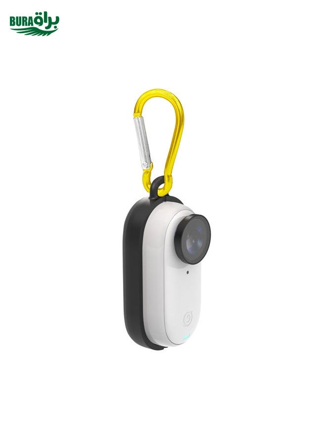 BURAQ For Insta360 GO 3 / GO 3S PULUZ Body Magnetic Plastic Protective Frame Cage with Carabiner (Black)  - Image 3