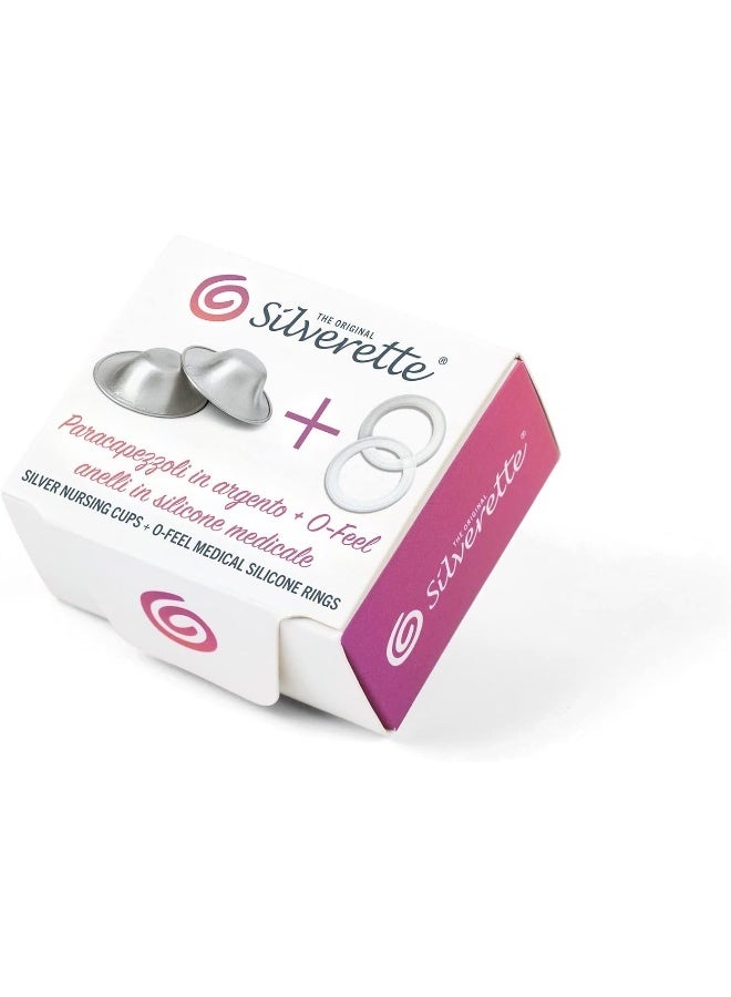 SILVERETTE The Original Silver Nursing Cups - Soothe and Protect Your Nursing Nipples - Made in Italy (Regular + O-Feel) - Image 1