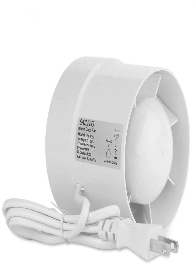 SAILFLO 4 Inch Inline Duct Fan 110V 12W for Bathroom Vent Room Basement Greenhouse Attic Kitchen (4"/100mm) - Image 1