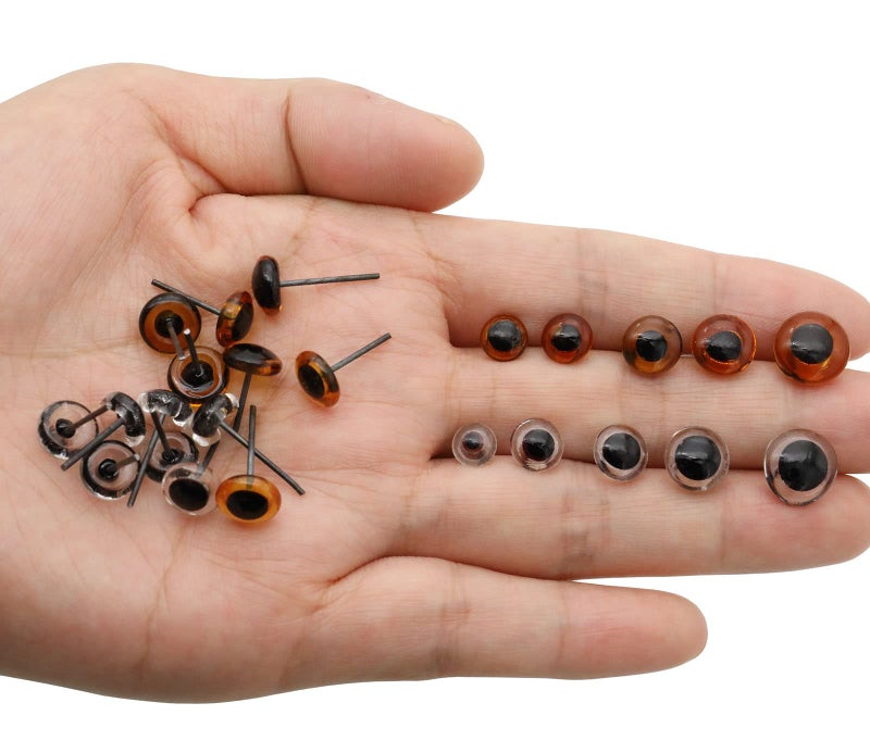 Raogoodcx 140Pcs Needle Felting Eyes 6-10mm mini Glass Amber with Clear Eyes Kits for Teddy Puppets Dolls Wool Felting Crafts - Image 5