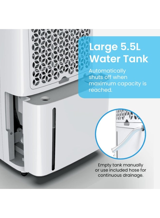 Pro Breeze 20L/Day Dehumidifier - Compressor Dehumidifier, Continuous Drainage, 24h Timer & Auto Defrost, Mould Remover & Moisture Absorber for Home & Bathroom  - Image 2