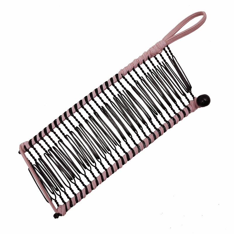Banana Hair Clip 40-Teeth Red - Stretchy Double Comb Design Gentle Secure Hold Ponytail Holder for Women Girls at Home Office School Wedding Parties - Image 3