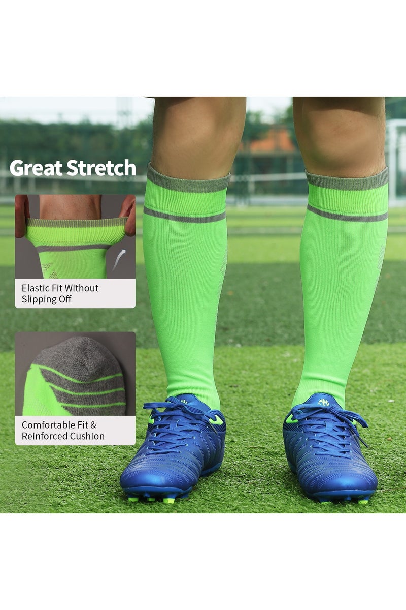 SKY WING Men And Women Knee High Football Socks Team Sport Cushion Athletic Soccer Socks for Unisex Adult-Green-4 Pair - Image 2