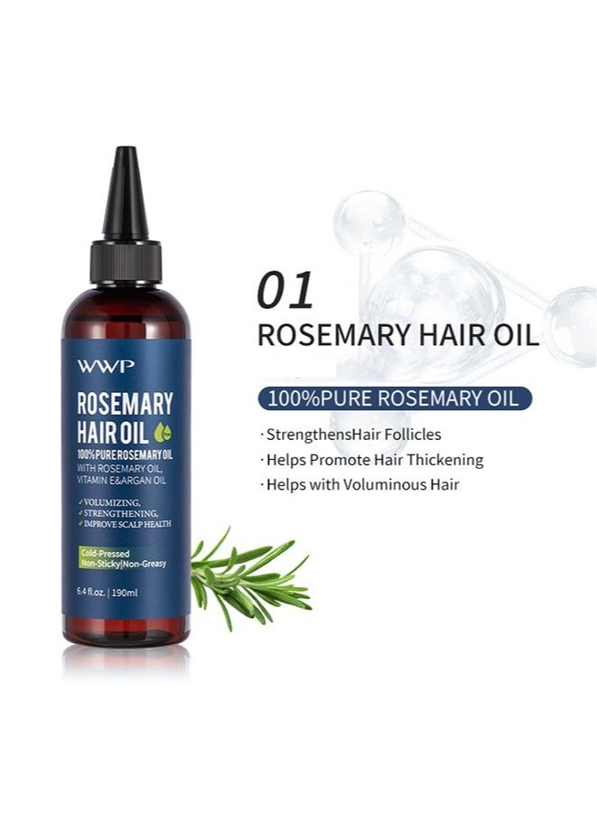 Rosemary Hair care oil,For Hair Growth Infused | Hair Strengthening Treatment | Nourishing & Volumizing | Non GMO | 100% Pure Rosemary Oil,With Rosemary oil,Vitamin E & Argan oil 6.4 fl oz -Pack of 1 - Image 1